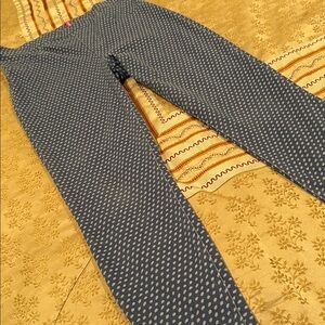 Spanx Jenish Blue Painted Dot Ankle Leggings, Large